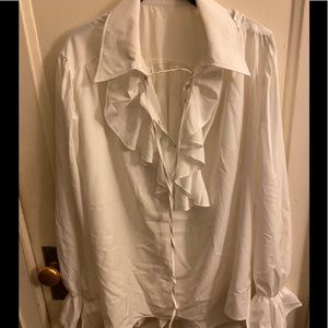 White Ruffled Costume Blouse